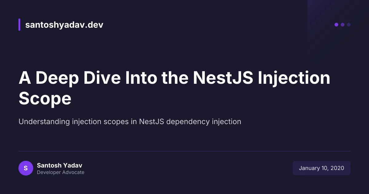 A Deep Dive Into the NestJS Injection Scope