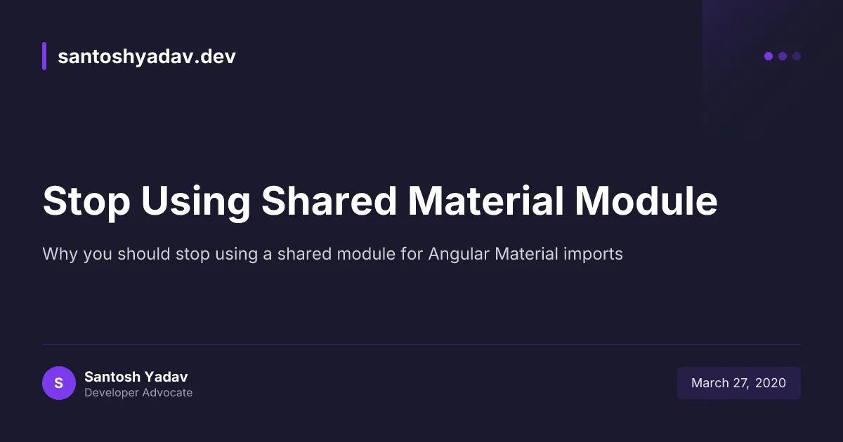 Stop Using Shared Material Module